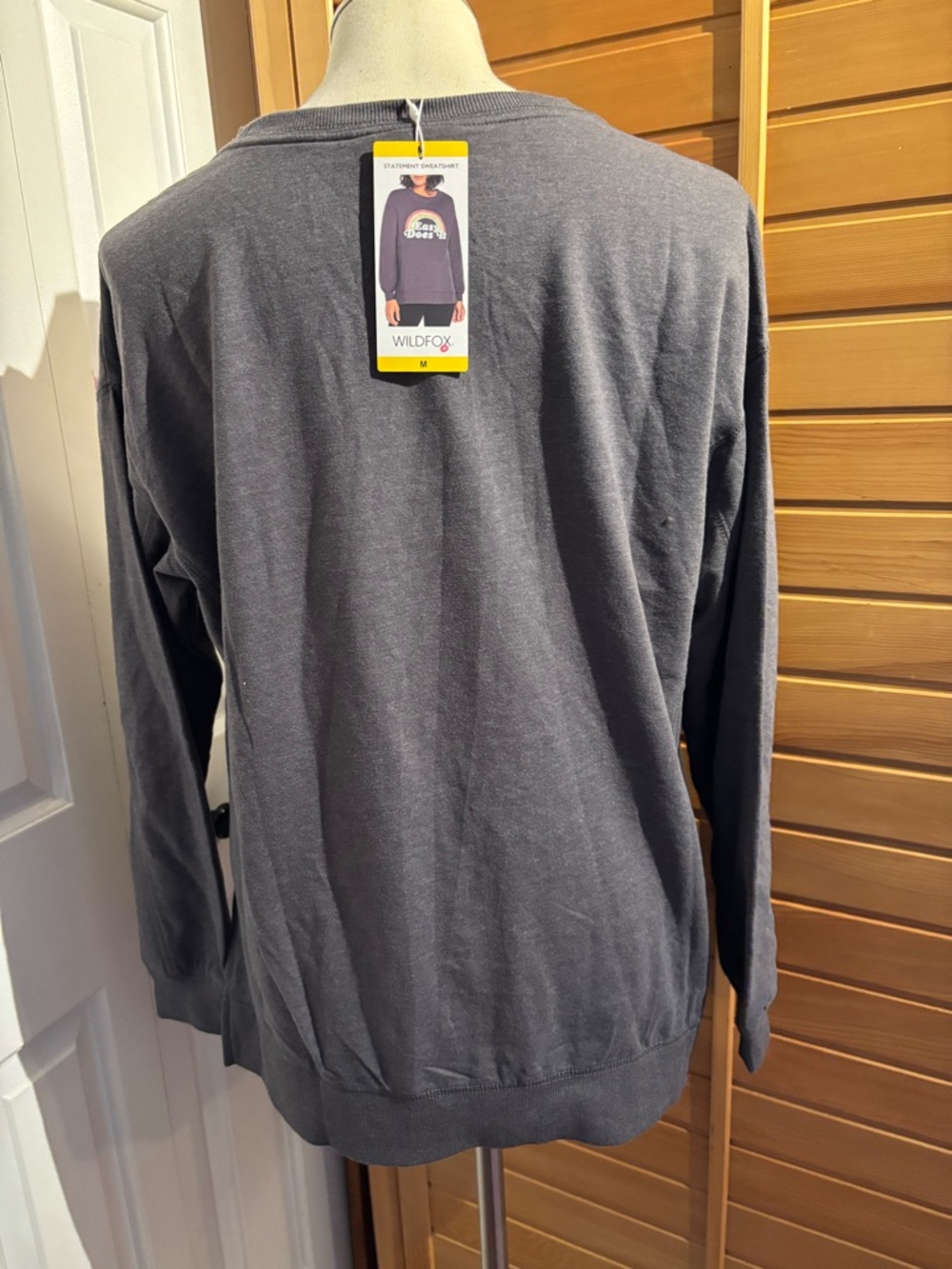 Wildfox Charcoal 'Easy Does' Rainbow Long Sleeve Tee - Picture 8 of 8